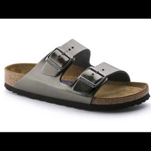 Birkenstock Arizona Metallic Anthrocite, Size 39